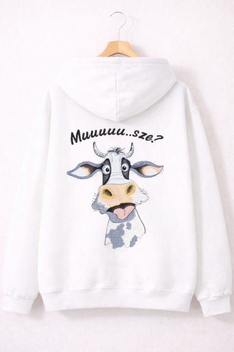 Bluza z kapturem i haftem na plecach – Muuuuszę ? /różne kolory/