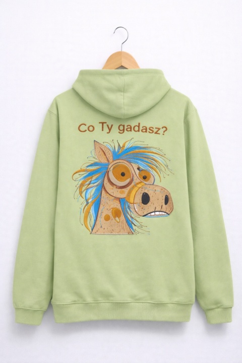 Bluza z kapturem i haftem na plecach – CO TY GADASZ ? /różne kolory/