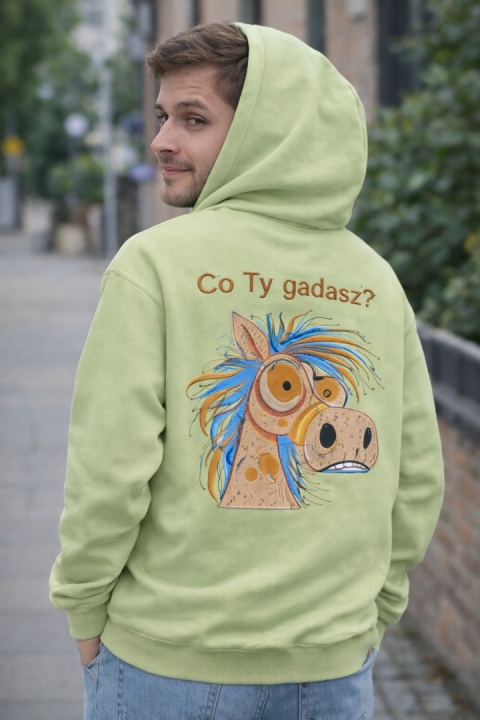 Bluza z kapturem i haftem na plecach – CO TY GADASZ ? /różne kolory/