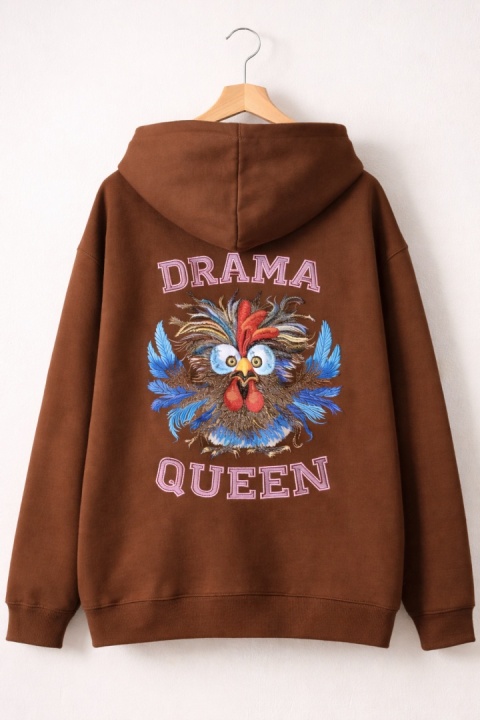 Bluza z kapturem i haftem na plecach – DRAMA QUEEN ? /różne kolory/