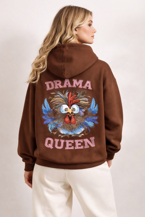 Bluza z kapturem i haftem na plecach – DRAMA QUEEN ? /różne kolory/