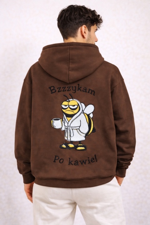 Bluza z kapturem i haftem na plecach – Bzzzzzykam ...po kawie! /różne kolory/