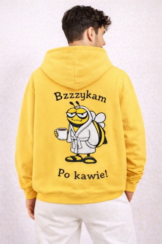 Bluza z kapturem i haftem na plecach – Bzzzzzykam ...po kawie! /różne kolory/