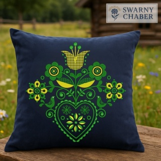 Poszewka - Słowiańska Nadzieja - zieleń i żółty