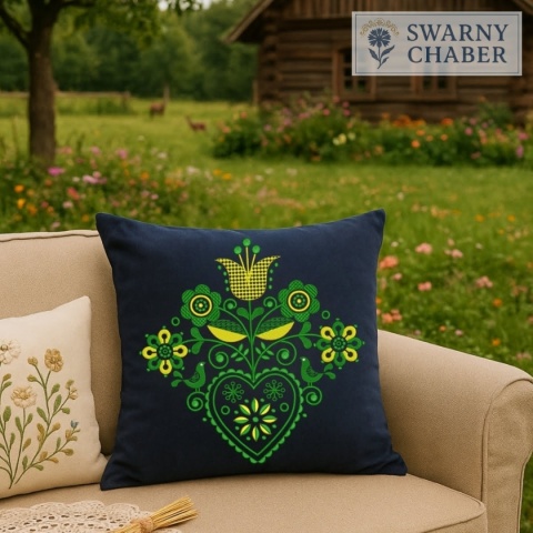 Poszewka - Słowiańska Nadzieja - zieleń i żółty