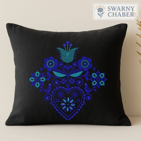 Poszewka - Słowiański Spokój - granatowy i błękit