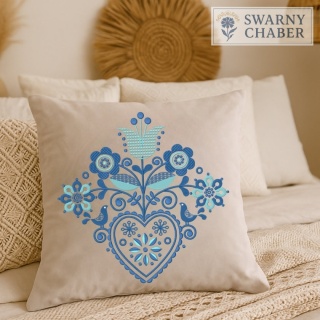 Poszewka - Słowiański Spokój - granatowy i błękit