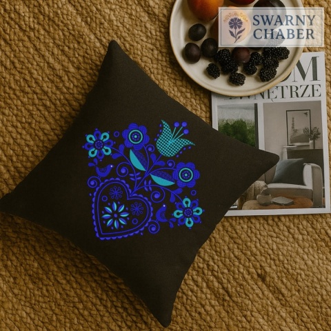 Poszewka - Słowiański Spokój - granatowy i błękit