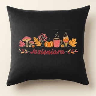 Poszewka na poduszkę z haftem "JESIENIARA" - rozmiar 50x50 cm