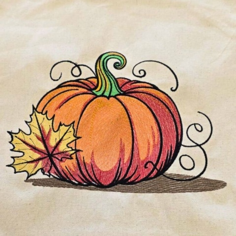 Torba bawełniana z haftem "DYNIA" - rozmiar mały - 38x42x8cm