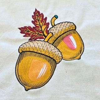 Torba bawełniana z haftem "ŻOŁĘDZIE" - rozmiar mały - 38x42x8cm