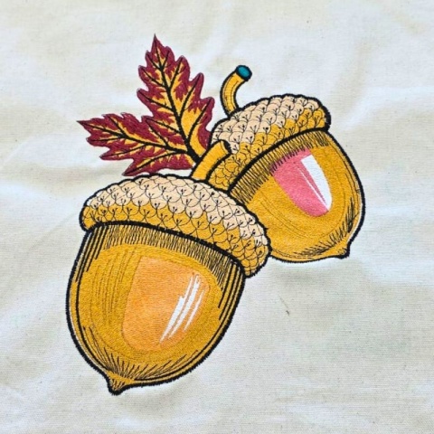 Torba bawełniana z haftem "ŻOŁĘDZIE" - rozmiar mały - 38x42x8cm