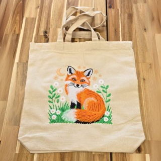 Torba bawełniana z haftem "LISEK" - rozmiar mały - 38x42x8cm