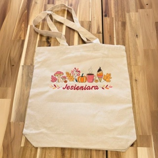 Torba bawełniana z haftem "JESIENIARA" - rozmiar mały - 38x42x8cm