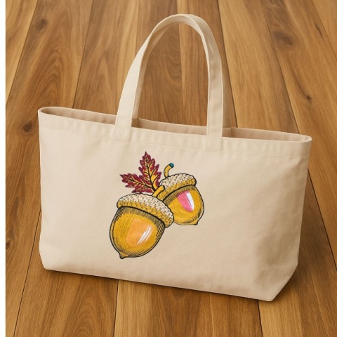 Torba bawełniana z haftem "ŻOŁĘDZIE" - rozmiar duży - 45x35x12cm