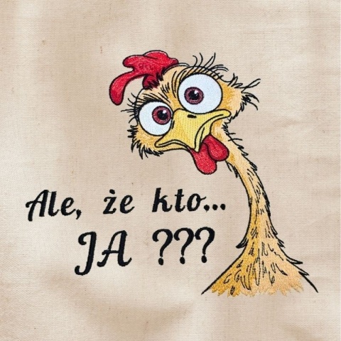 Torba bawełniana z haftem "Ale kto... Ja???" - rozmiar mały - 38x42x8cm