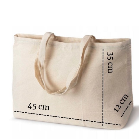 Torba bawełniana z haftem "LISEK" - rozmiar duży - 45x35x12cm