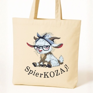 Torba bawełniana z haftem "SpierKOZAj?" - rozmiar mały - 38x42x8cm