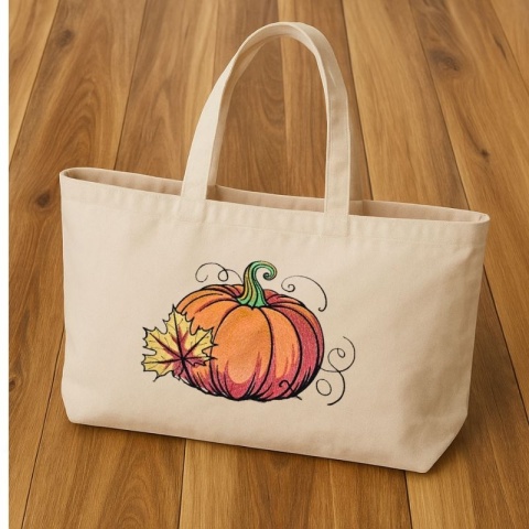 Torba bawełniana z haftem "DYNIA" - rozmiar duży - 45x35x12cm